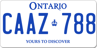 ON license plate CAAZ788