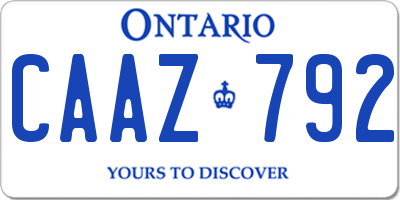 ON license plate CAAZ792