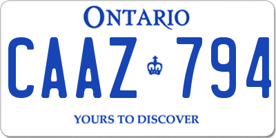 ON license plate CAAZ794