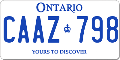 ON license plate CAAZ798