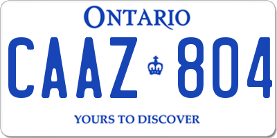 ON license plate CAAZ804