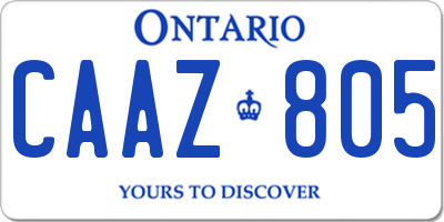 ON license plate CAAZ805