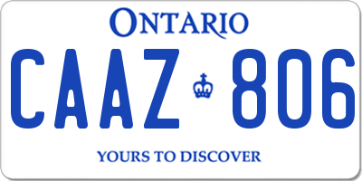 ON license plate CAAZ806