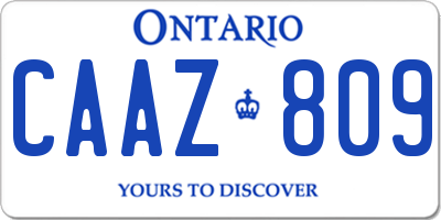 ON license plate CAAZ809