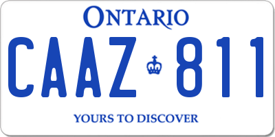 ON license plate CAAZ811