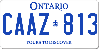 ON license plate CAAZ813