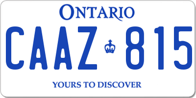 ON license plate CAAZ815