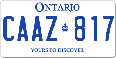 ON license plate CAAZ817