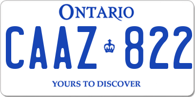 ON license plate CAAZ822