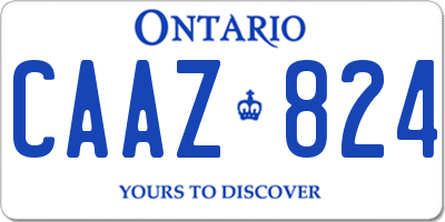 ON license plate CAAZ824