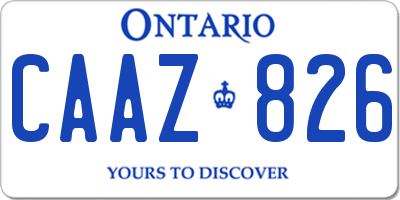 ON license plate CAAZ826