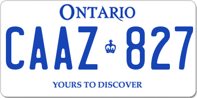 ON license plate CAAZ827