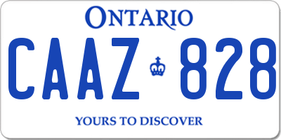 ON license plate CAAZ828