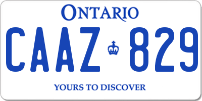 ON license plate CAAZ829