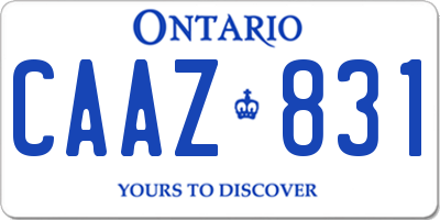 ON license plate CAAZ831