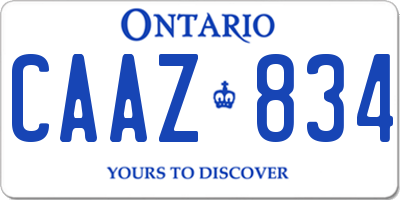 ON license plate CAAZ834