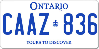 ON license plate CAAZ836