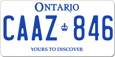 ON license plate CAAZ846