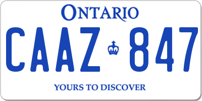 ON license plate CAAZ847