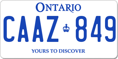 ON license plate CAAZ849