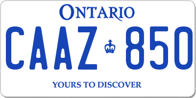 ON license plate CAAZ850