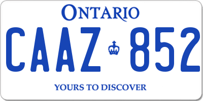 ON license plate CAAZ852