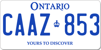 ON license plate CAAZ853