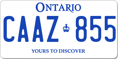 ON license plate CAAZ855