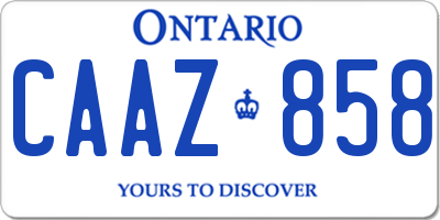 ON license plate CAAZ858