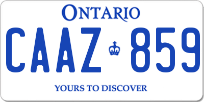 ON license plate CAAZ859