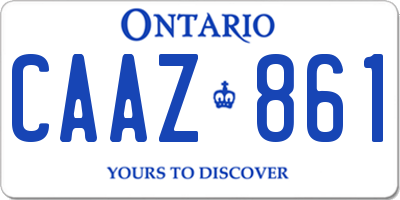 ON license plate CAAZ861