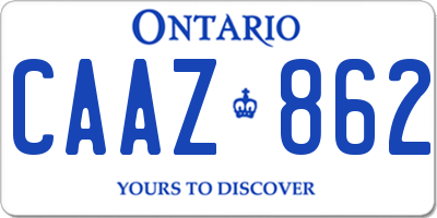 ON license plate CAAZ862