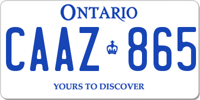 ON license plate CAAZ865