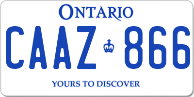 ON license plate CAAZ866