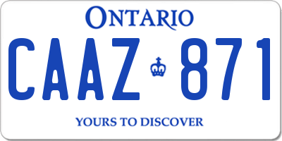 ON license plate CAAZ871