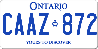 ON license plate CAAZ872