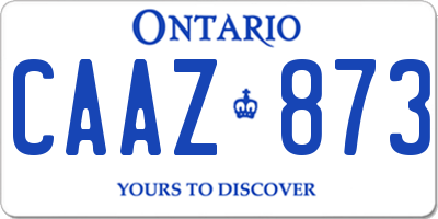 ON license plate CAAZ873