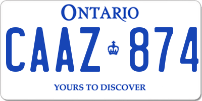 ON license plate CAAZ874