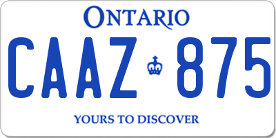 ON license plate CAAZ875