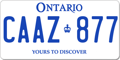 ON license plate CAAZ877