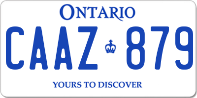 ON license plate CAAZ879