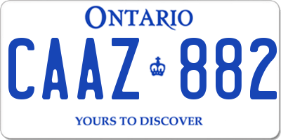 ON license plate CAAZ882