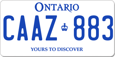 ON license plate CAAZ883