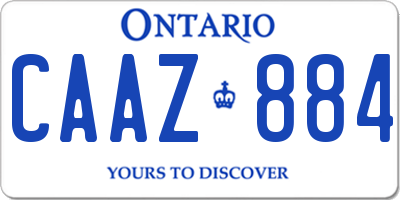 ON license plate CAAZ884