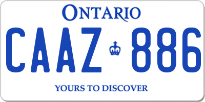 ON license plate CAAZ886