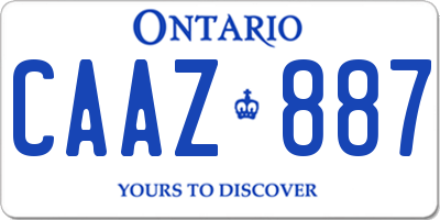 ON license plate CAAZ887