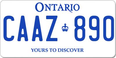 ON license plate CAAZ890