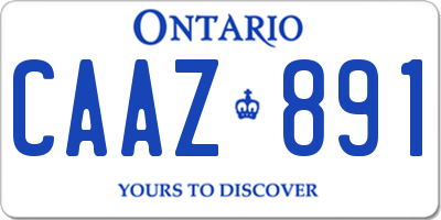 ON license plate CAAZ891