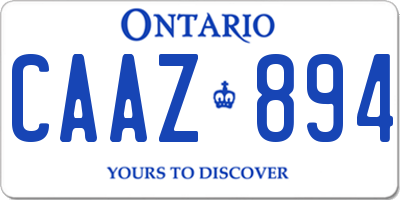 ON license plate CAAZ894