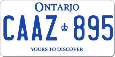 ON license plate CAAZ895